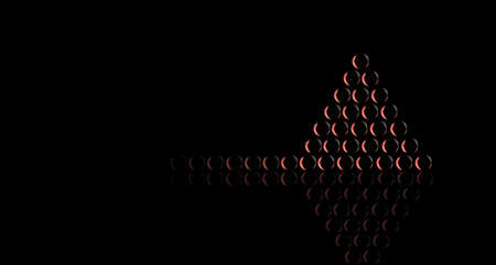 for a christmas tree glowing red balls ob black background with reflection - concept shot. With copy spaceの写真素材