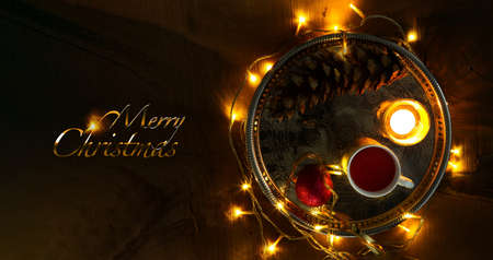 illustration of christmas cards with rudolph with copy spaceの写真素材