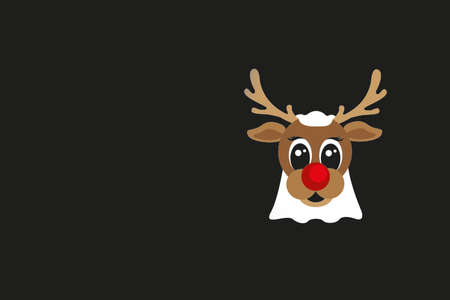 illustration of christmas cards with rudolph with copy spaceの写真素材