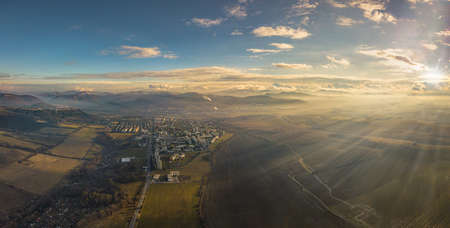 The sun is settingの写真素材