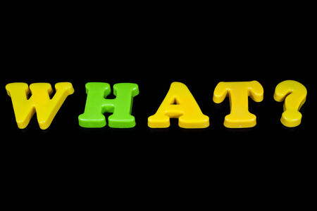 Questions, answers on a bright black background.の写真素材