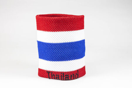 Wristbands striped flag of Thailand On white backgroundの写真素材