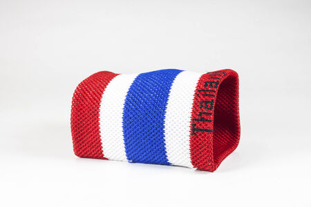 Wristbands striped flag of Thailand On white backgroundの写真素材