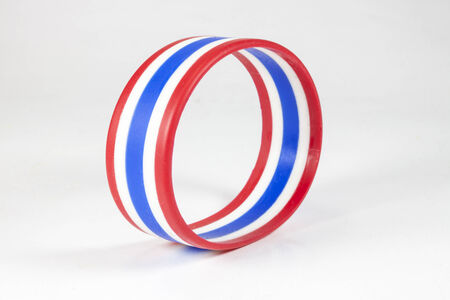 Wristbands striped flag of Thailand On white backgroundの写真素材