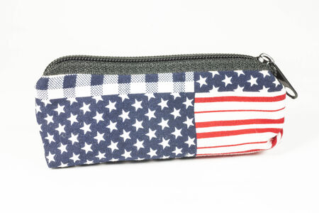 Wallet American flag On white backgroundの写真素材