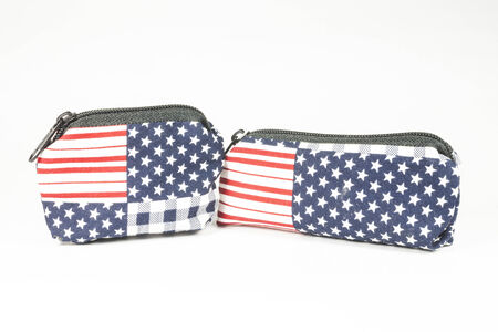 Wallet American flag On white backgroundの写真素材