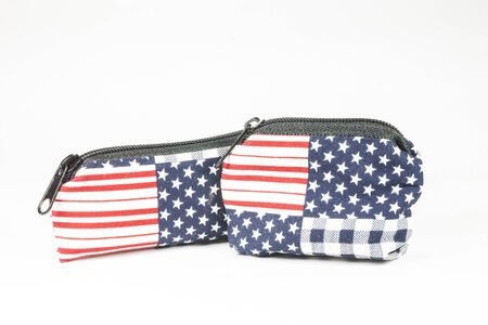 Wallet American flag On white backgroundの写真素材