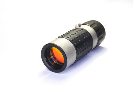 Binoculars monocular  on white backgroundの写真素材