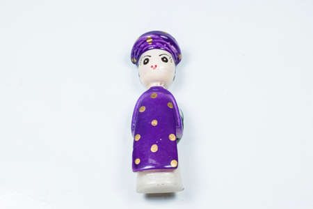 doll Male and female Vietnam traditional souvenir On a white background の写真素材