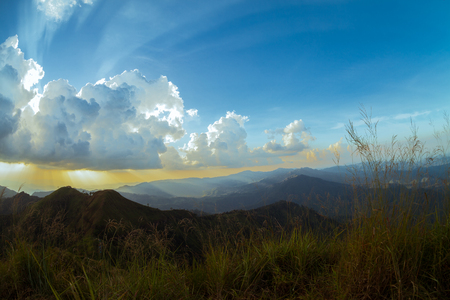 Landscape of Mountain views and  Adventure in Kanchanaburi Thailandの写真素材