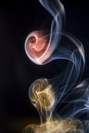 smoke collection on black backgroundの写真素材