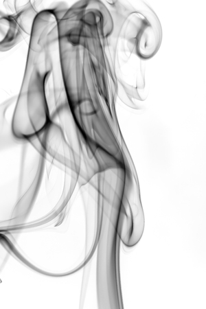 Black smoke  on white backgroundの写真素材