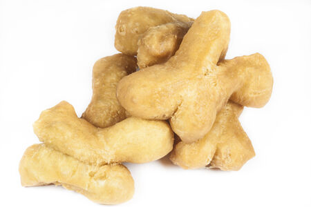 deep-fried dough stick on white backgroundの写真素材