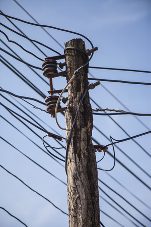The chaos tangle of cables and wiresの写真素材