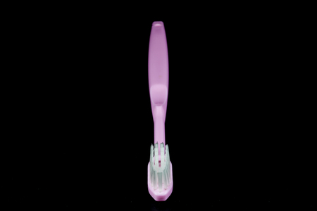 Toothbrush on black backgroundの写真素材