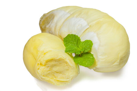 Durian,King of fruits on white backgroundの写真素材