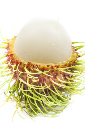 Rambutan on white backgroundの写真素材