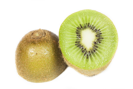 Juicy kiwi fruit  on white backgroundの写真素材