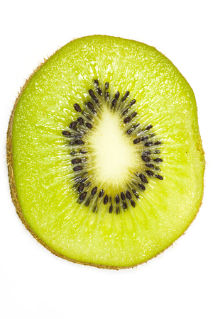 Juicy kiwi fruit  on white backgroundの写真素材