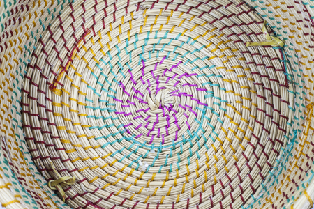 handcraft of bamboo weave pattern  texture and backgroundの写真素材