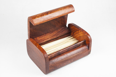 Box of toothpicks on a white background.の写真素材