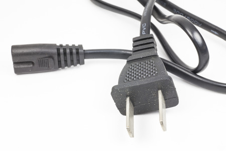 Extension cords AC cable on white background.の写真素材
