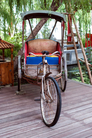 Tricycle bicycle antiqueの写真素材