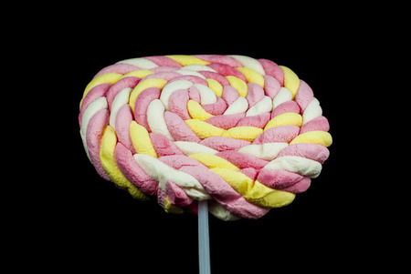 colorful Lollipop On black backgroundの写真素材