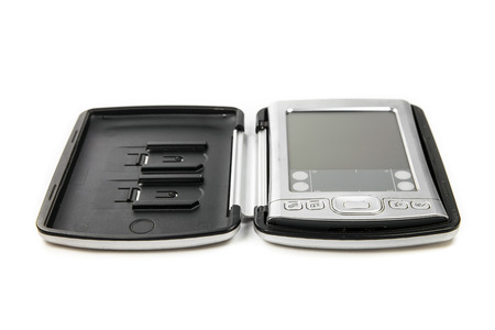 Pocket PC on white backgroundの写真素材