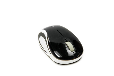 Wireless computer mouse on white backgroundの写真素材