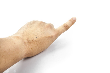 a hand photo on  white background.の写真素材