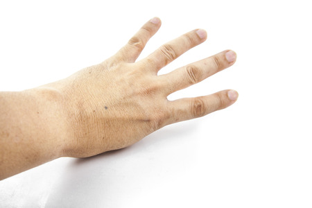 a hand photo on  white background.の写真素材