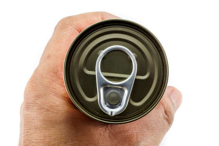 Open aluminum can On a white background