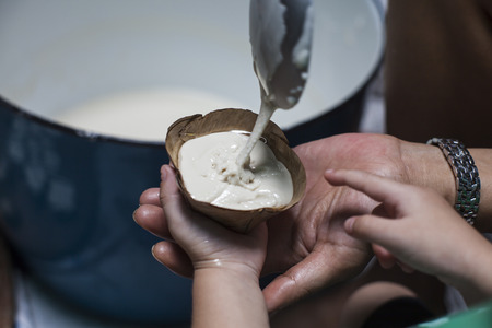Making Dough Dessert  for respect to Chinese god