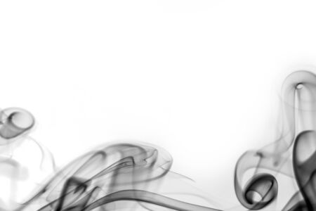 Black smoke on a white background.の写真素材