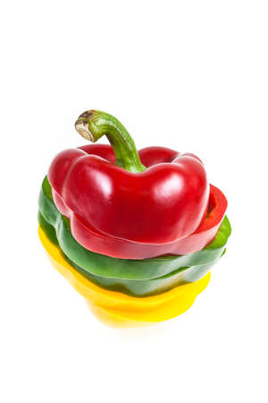 Sliced sweet pepperの写真素材