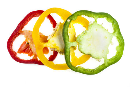 Sliced sweet pepperの写真素材