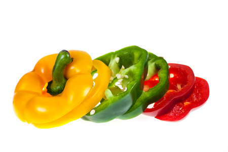 Sliced sweet pepperの写真素材