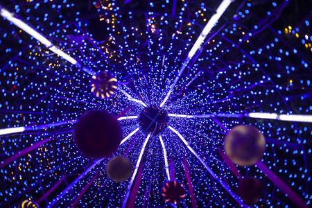 Bokeh lights Christmas background.の写真素材