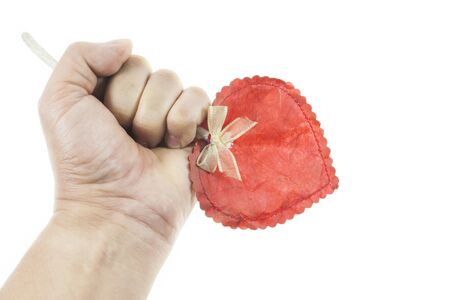 Red heart in hands