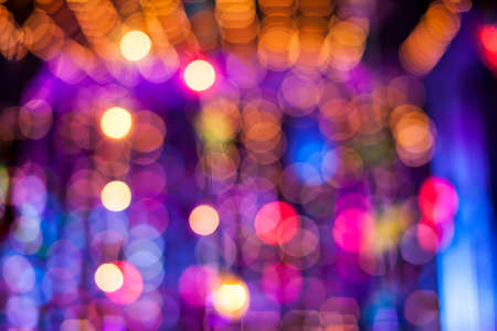 Defocused bokeh colorful lights.