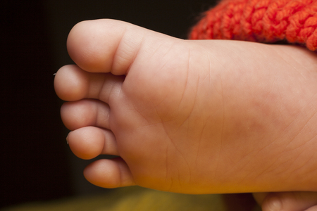 Tiny foot of newborn.の写真素材