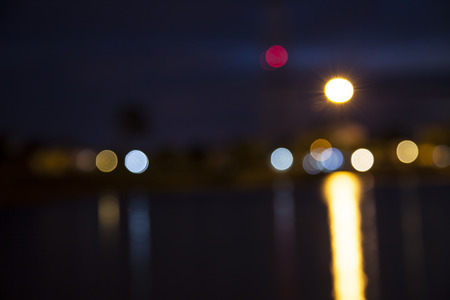 Defocused background night light bokeh.