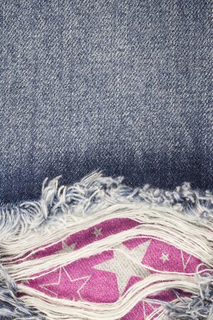 Jeans torn denim texture.