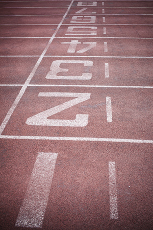 Running track in sport stadium.