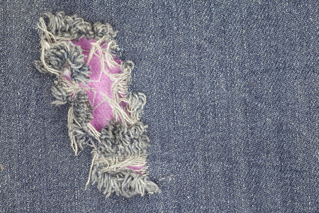 Texture of blue jeans close up.