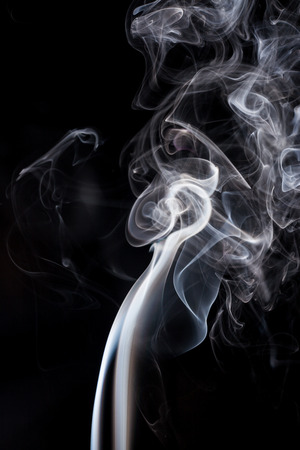 White smoke on black background.の写真素材