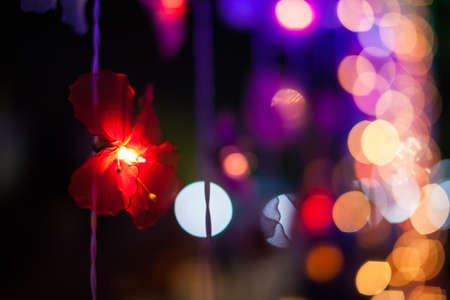 Background blur bokeh light at night.の写真素材