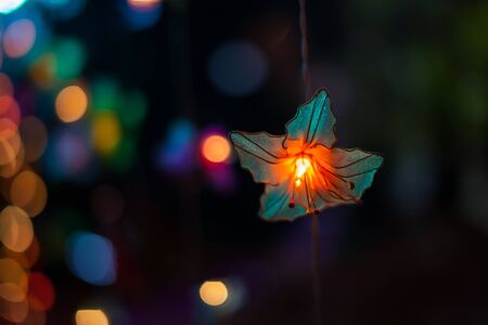 Abstract circular bokeh blur light background.の写真素材