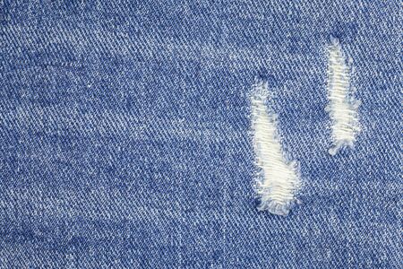 Blue jeans torn denim texture for background.